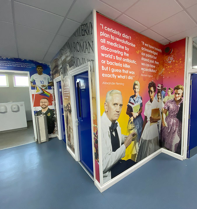 Science corridor wall art