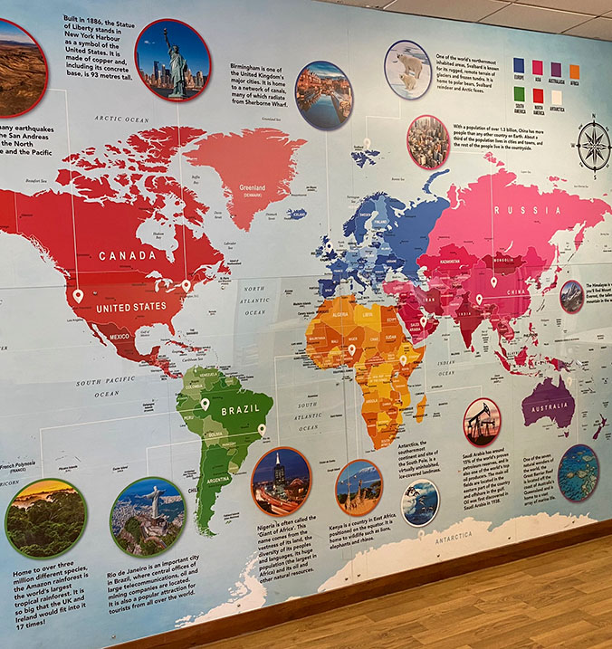 School wall art geography