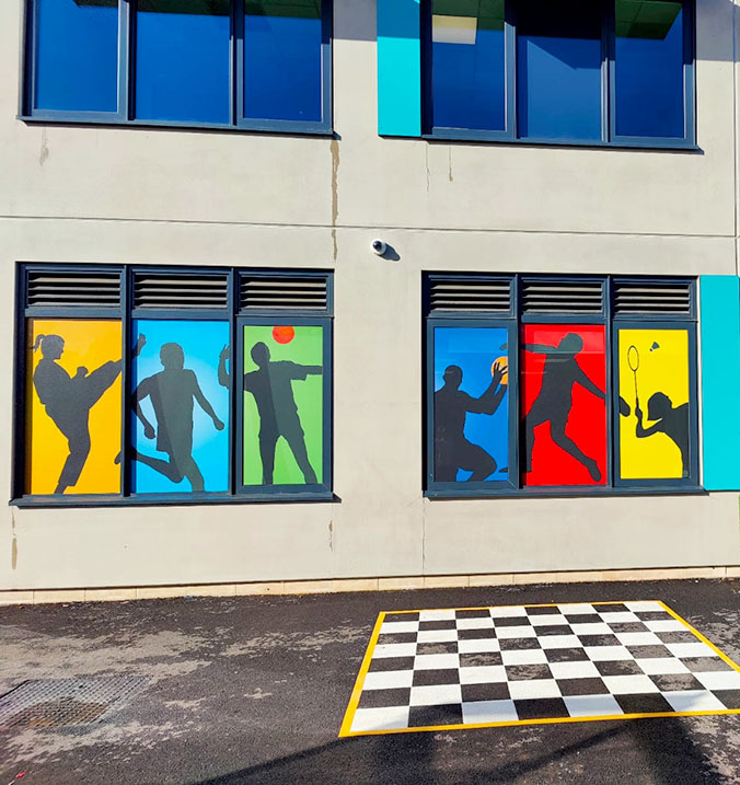 School wall art glass vinyl