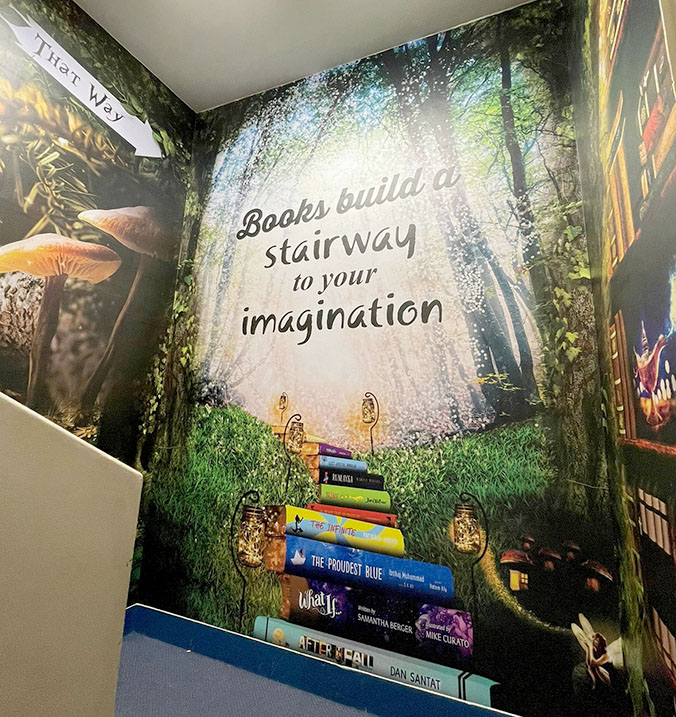 School wall art stairwell