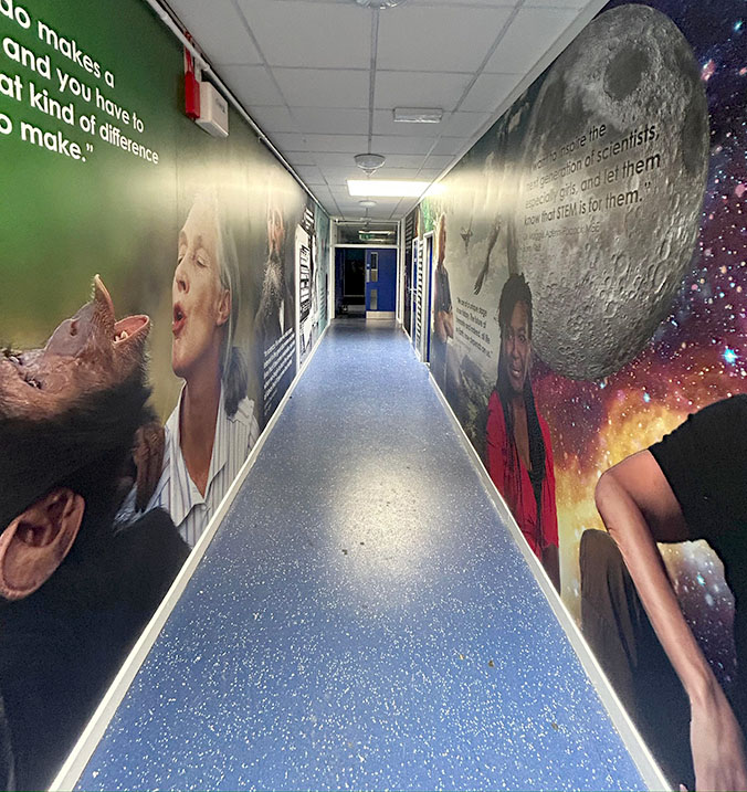 School wall art corridor
